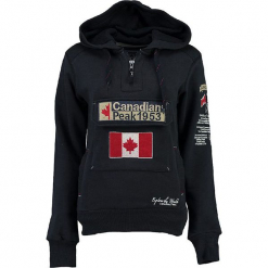 Bluza "Gyrelle" w kolorze granatowym. Niebieskie bluzy damskie Canadian Peak, z aplikacjami, prążkowane. W wyprzedaży za 136.95 zł.