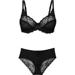 Biustonosz + figi "panty" (2 części) bonprix czarny. Figi damskie marki bonprix. Za 54.99 zł.