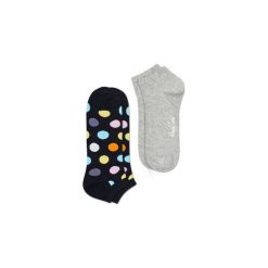 Skarpetki Happy Socks - 2-Pak Low Socks (BDO02-9000). Szare skarpety męskie Happy Socks, w kolorowe wzory, z bawełny. Za 47.90 zł.