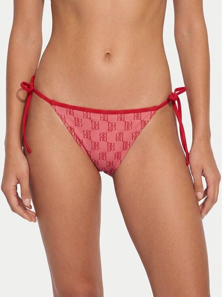 HUGO Dół od bikini Monogram Side Tie 50555665 Różowy. Czerwone bikini damskie Hugo, xl, bez wzorów. Za 141.99 zł.