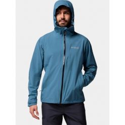 Płaszcz Przeciwdeszczowy Męski Columbia Ampli-Dry II Shell. Niebieskie kurtki sportowe męskie Columbia, m, bez wzorów, trekkingowe. Za 729.00 zł.