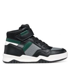 Sneakersy Geox. Czarne trampki i tenisówki chłopięce Geox, bez wzorów, bez zapięcia. Za 269.99 zł.