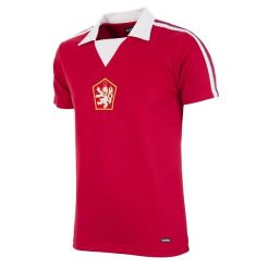 Koszulka piłkarska retro dla dorosłych Czechosłowacja 1976 - Czerwony. Czerwone koszulki sportowe męskie COPA FOOTBALL, bez wzorów, bez kołnierzyka, bez ramiączek, do piłki nożnej. Za 254.34 zł.