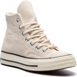Sneakersy CONVERSE - Chuck 70 Hi 162372C Natural Ivory/Blac. Brązowe półbuty damskie marki Converse, bez wzorów, z gumy. W wyprzedaży za 289.00 zł.