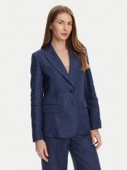 Weekend Max Mara Marynarka Nalut 2515041012 Granatowy Regular Fit. Niebieskie żakiety damskie Weekend Max Mara, bez wzorów, ze lnu. Za 1,259.00 zł.