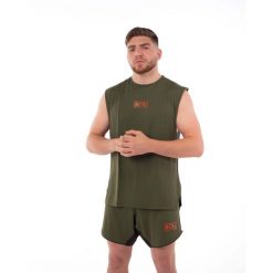 Tank top Metal Boxe. Zielone koszulki sportowe męskie METAL BOXE, bez wzorów, sportowe, bez kołnierzyka. Za 182.50 zł.