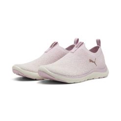 Damskie dzianinowe buty do biegania SOFTRIDE Remi PUMA. Białe obuwie sportowe damskie Puma, bez wzorów, z dzianiny, do biegania. Za 279.00 zł.