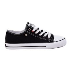 Trampki Męskie Big Star NN174300 HI-POLY System Czarne. Czarne trampki męskie bez wzorów, z gumy, retro, bez zapięcia. Za 191.73 zł.