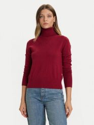 Guess Jeans Golf W4BR15 Z3HO2 Czerwony Regular Fit. Czerwone swetry damskie Guess Jeans, xxl, z aplikacjami, z jeansu, bez kołnierzyka, bez ramiączek, bez kaptura. Za 349.00 zł.