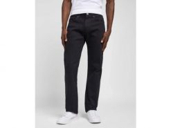 MESKIE SPODNIE LEE SLIM FIT MVP BLACK 112324636. Czarne spodnie materiałowe męskie Lee, l, bez wzorów, z jeansu. Za 219.99 zł.