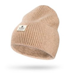 Beżowa czapka damska beanie w uniwersalnym rozmiarze z logo marki Peterson PTN HAT-10. Brązowe czapki i kapelusze damskie Peterson, z aplikacjami, z dzianiny. Za 30.75 zł.