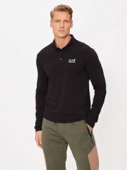 EA7 Emporio Armani Polo 8NPF15 PJVQZ 1200 Czarny Regular Fit. Czarne koszulki polo męskie EA7 Emporio Armani, m, bez wzorów, z bawełny, bez ramiączek. Za 369.99 zł.