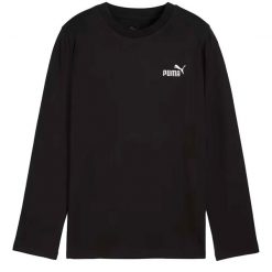 T-Shirt Puma Ess No. 1 Logo Longsleeve Tee B Dzieci. Czarne t-shirty dla chłopców Puma, bez wzorów, z bawełny, bez ramiączek. Za 173.99 zł.