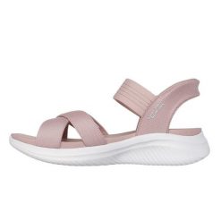 Sandały Skechers Model Slip - Ins Ultra Flex 3.0 Kolor Rose. Czerwone obuwie sportowe damskie Skechers, bez wzorów, z tkaniny, trekkingowe, Skechers Sport. Za 291.99 zł.