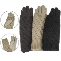 Czarne Damskie Rękawiczki Moraj Z Futerkiem. Czarne rękawiczki damskie Moraj, bez wzorów, z dzianiny, eleganckie. Za 34.99 zł.