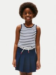 Tommy Hilfiger Top Essential KG0KG08588 D Granatowy Regular Fit. Niebieskie t-shirty i topy dla dziewczynek Tommy Hilfiger, bez wzorów, z bawełny, bez ramiączek. Za 79.99 zł.