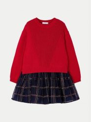 Mayoral Komplet sweter i sukienka 4912 Czerwony Regular Fit. Czerwone sukienki dla dziewczynek Mayoral, bez wzorów, z wiskozy, bez kołnierzyka, bez ramiączek, bez kaptura. Za 119.99 zł.
