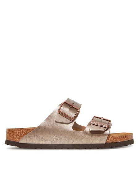 Birkenstock Klapki Arizona 1029439 Brązowy. Brązowe klapki damskie Birkenstock, bez wzorów, ze skóry, bez obcasa. Za 449.99 zł.