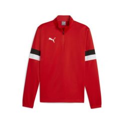 Bluza rozpinana z zamkiem 1/4 Puma Teamrise. Czerwone bluzy męskie Puma, bez wzorów, bez kaptura, do piłki nożnej. Za 200.50 zł.
