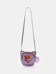 Brokatowa torebka Disney SuperKitties z uszkami i pomponem - fioletowy. Fioletowe torby i plecaki dziecięce Sinsay. Za 15.99 zł.