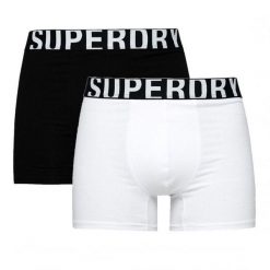 Bokserki z bawełny organicznej Superdry Dual Logo (x2). Białe bokserki męskie Superdry., m, bez wzorów, z bawełny. W wyprzedaży za 113.70 zł.