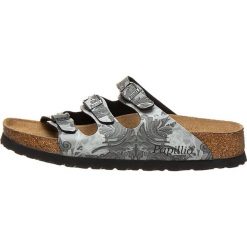 Klapki "Florida" w kolorze szarym. Szare klapki damskie Birkis & Papillio, bez wzorów, bez obcasa. W wyprzedaży za 155.95 zł.