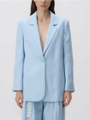 Marynarka z wiskozą - jasnoniebieski. Niebieskie żakiety damskie Reserved, l, bez wzorów, z tkaniny. Za 229.99 zł.