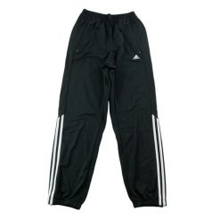 Second life - Spodnie dresowe męskie z ściągaczami przy kostkach - Jak nowy. Czarne spodnie sportowe męskie Adidas, m, bez wzorów, z dresówki, do biegania. Za 85.16 zł.