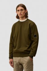 C.P. COMPANY Zielona męska bluza Crew Neck. Zielone bluzy męskie C.P. Company, m, bez wzorów, z bawełny, bez kaptura. W wyprzedaży za 629.99 zł.