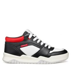 Sneakersy Geox. Czarne trampki i tenisówki chłopięce Geox, bez wzorów, bez zapięcia. Za 119.99 zł.