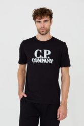C.P. COMPANY Czarny męski t-shirt Short Sleeve, Rozmiar L. Czarne t-shirty męskie C.P. Company, l, bez wzorów, bez kołnierzyka. W wyprzedaży za 332.99 zł.