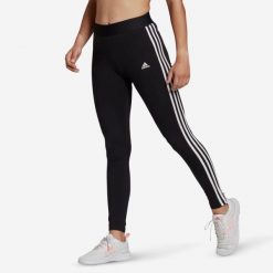 Legginsy 3S Fitness Adidas czarne. Czarne legginsy damskie Adidas, s, bez wzorów, z bawełny, długie, na fitness i siłownię. Za 89.99 zł.