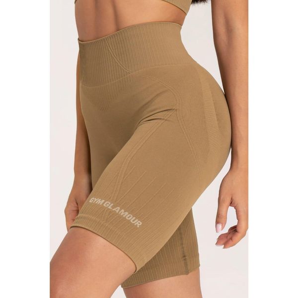 Bikery fitness damskie Gym Glamour push up 2.0. Brązowe obuwie sportowe damskie GYM GLAMOUR, bez wzorów, na fitness i siłownię. Za 129.99 zł.