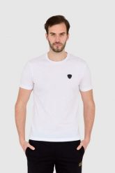 EA7 Biała koszulka męska z naszywką z logo, Rozmiar XXL. Białe t-shirty męskie EA7 Emporio Armani, m, z aplikacjami, bez kołnierzyka. W wyprzedaży za 273.99 zł.