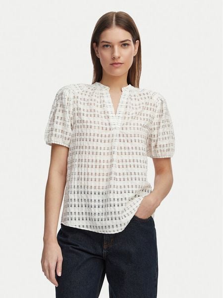French Connection Bluzka 729F9 Biały Regular Fit. Białe bluzki damskie French Connection, m, bez wzorów, bez kołnierzyka, bez ramiączek. Za 379.99 zł.