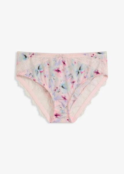 Figi maxi z efektem połysku (2 pary). Czerwone figi damskie bonprix, bez wzorów, z koronki. Za 77.99 zł.