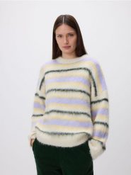 Sweter w paski - wielobarwny. Swetry damskie Reserved, l, bez wzorów, z dzianiny, bez kołnierzyka, bez ramiączek, bez kaptura. Za 179.99 zł.
