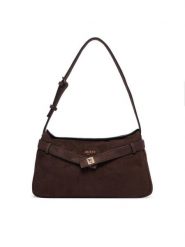 Guess Torebka Ella HWSG97 54180 Brązowy ciemny. Brązowe torebki do ręki damskie Guess, z aplikacjami, z materiału, bez dodatków. Za 544.99 zł.