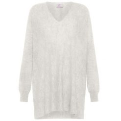 Sweter Deha Wooly Blend Z Dekoltem W Serek Damskie. Białe swetry damskie Deha, s, bez wzorów, z kaszmiru, bez kołnierzyka, bez ramiączek, długie, bez kaptura. Za 486.99 zł.