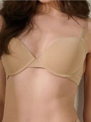 Cielisty biustonosz push-up - kremowy. Białe biustonosze Sinsay, bez wzorów. Za 14.99 zł.