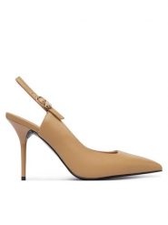 LOVE MOSCHINO Szpilki JA10149G1PIA0104 Brązowy. Brązowe szpilki damskie Love Moschino, bez wzorów, ze skóry, bez obcasa, bez zapięcia. Za 949.99 zł.