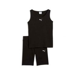 Zestaw szorty i top bez rękawów dziewczynka Puma ESS Elevated. Czarne spodenki dla dziewczynek Puma, bez wzorów, z materiału, eleganckie. Za 197.99 zł.