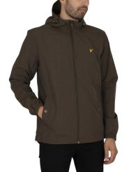 Kurtka wodoodporna z kapturem i suwakiem Lyle & Scott. Brązowe kurtki męskie LYLE AND SCOTT, na jesień, l, bez wzorów, z materiału, eleganckie, z kapturem. Za 488.15 zł.