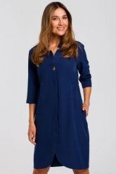 Sukienka marynarka elegancka żakietowa asymetryczna midi granatowa. Sukienki damskie Stylove, l, bez wzorów, biznesowe. Za 329.00 zł.