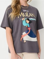 Koszulka Disney Princess - szary. Szare t-shirty damskie Sinsay, l, bez wzorów, bez kołnierzyka. W wyprzedaży za 15.99 zł.