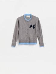 Kardigan z wiskozą - szary. Szare kardigany damskie Reserved, l, bez wzorów, z dzianiny. Za 139.99 zł.