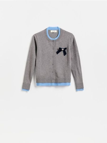 Kardigan z wiskozą - szary. Szare kardigany damskie Reserved, l, bez wzorów, z dzianiny. Za 139.99 zł.