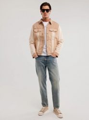 Kurtka męska jeansowa Charlie 001. Brązowe kurtki męskie Big Star, l, bez wzorów, z denimu, bez kaptura. W wyprzedaży za 229.99 zł.