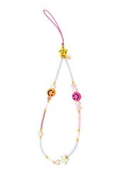 Elli Akcesoria jubilerskie Damski łańcuszek do telefonu Koraliki z smiling face wielokolorowe w pozłacanym srebrze 925 Sterling Silver Portfele 1 ct. Szare portfele damskie Elli, bez wzorów, z materiału. Za 188.99 zł.