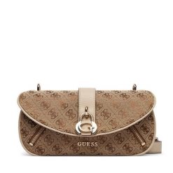 Torebka Guess. Brązowe listonoszki damskie Guess, z aplikacjami, bez dodatków. Za 659.99 zł.